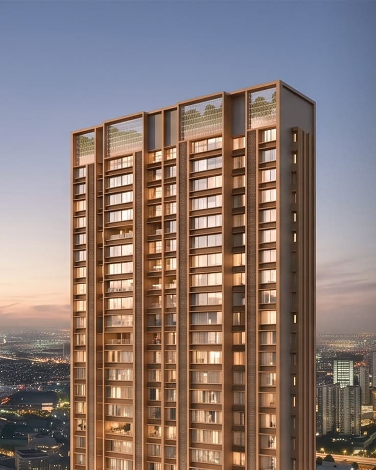 Residential tower at dusk